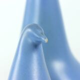 Sculpture en céramique de deux colombes bleues, Keramia, années 1960