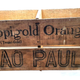 Old wooden advertising box Tropigold oranges Sao Paulo vintage
