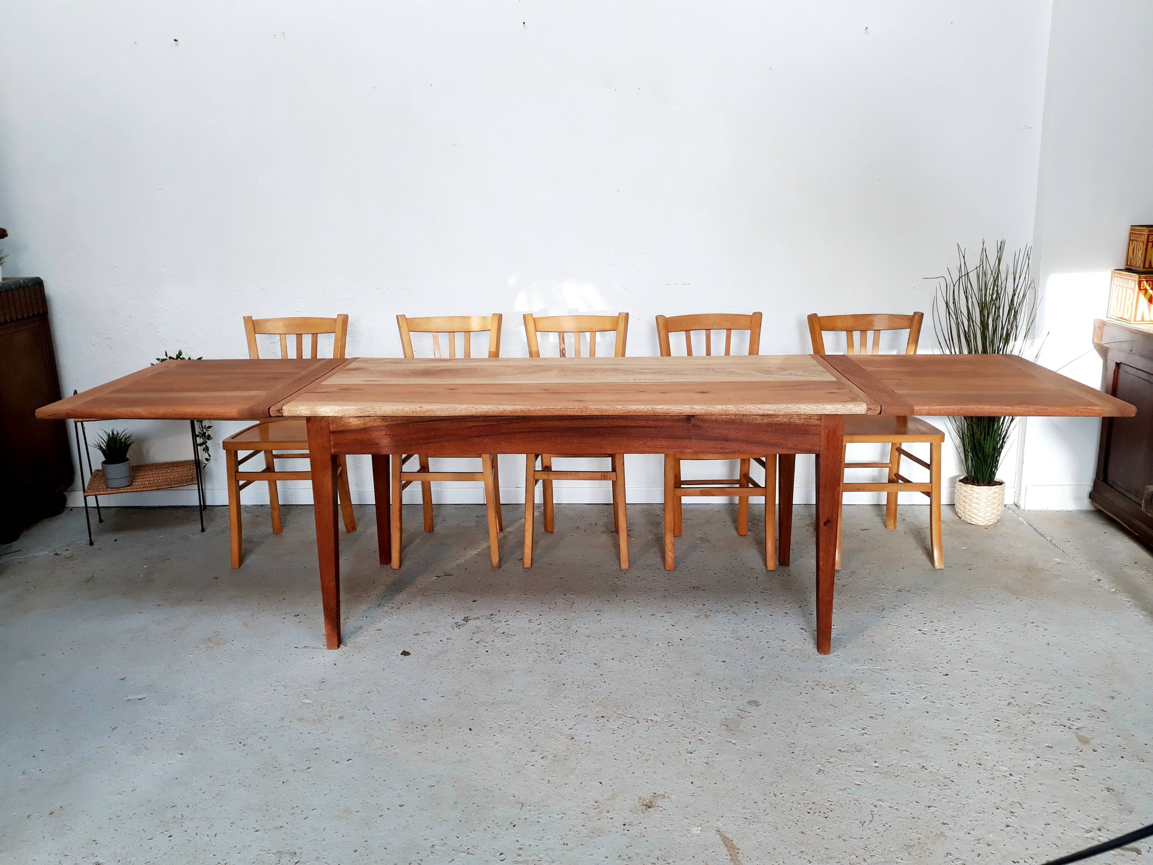 Table de ferme avec rallonges 6 à 12 personnes