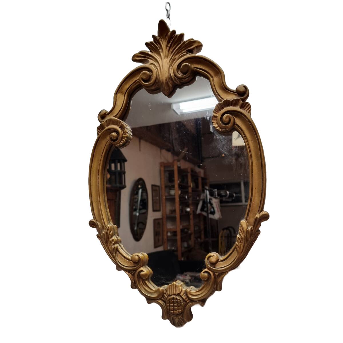 Miroir à crête de style rococo vintage, années 1960/70