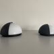 Round black metal wall lights, small and large set, by Bega, 1970s, Germany.