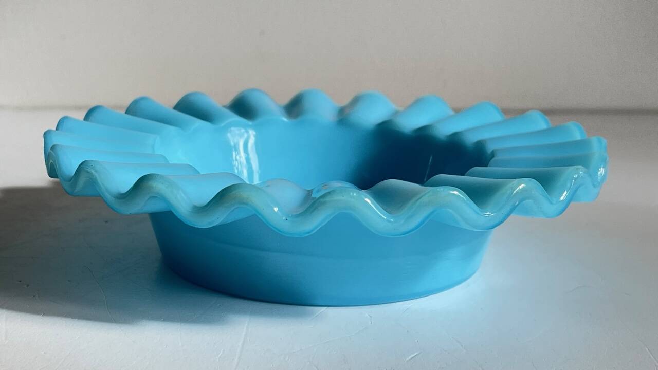 CENDRIER Vide-Poche Verre OPALIN Bleu