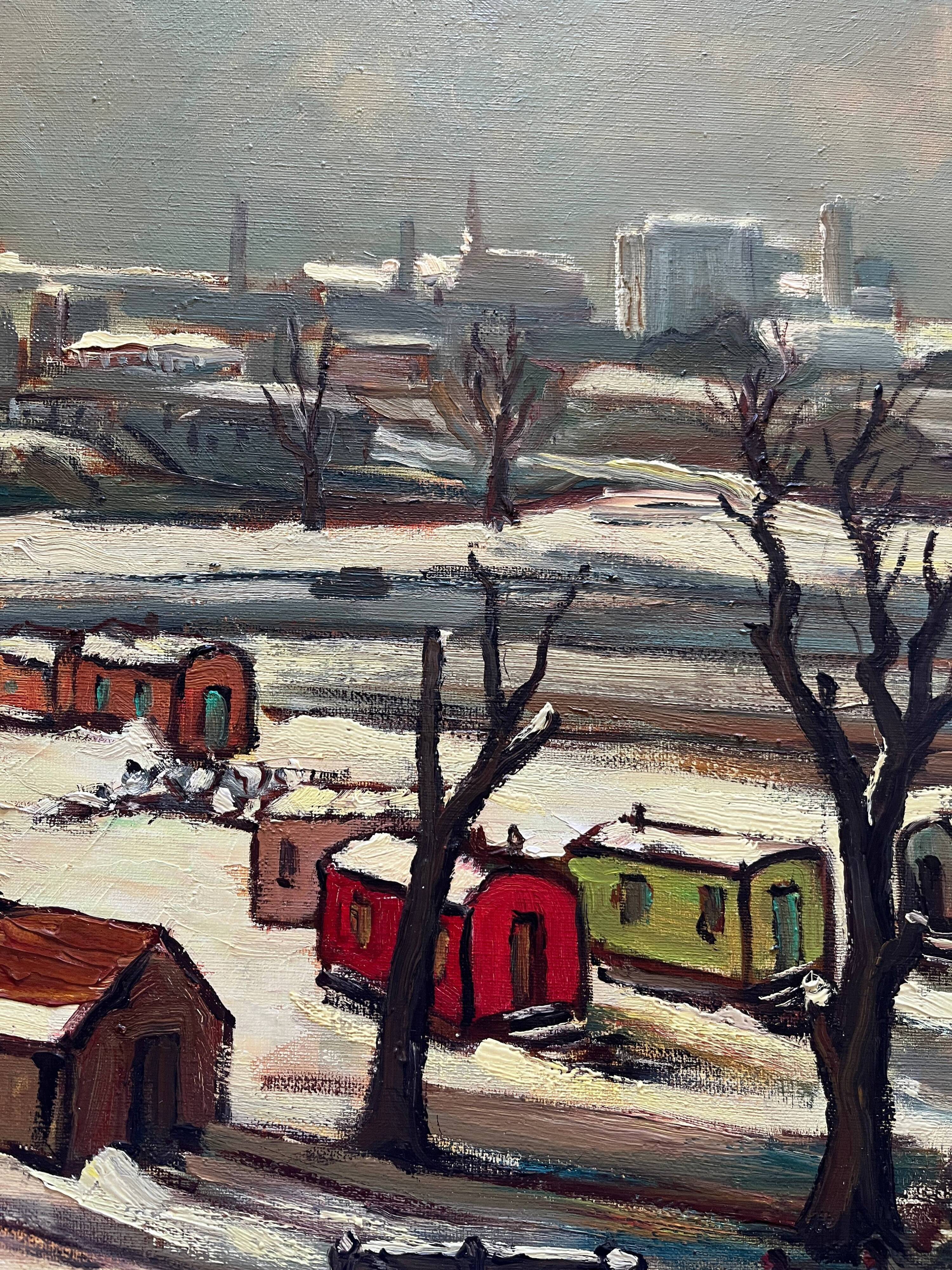 HST painting Denis Reissant "Outskirts of the city" Salon des Indépendants 1975
