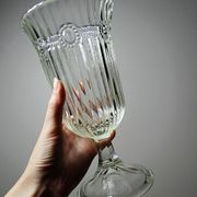 Antique molded glass vase 19th-20th century 1890-1900 on foot