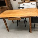 Old brasserie table with oak top