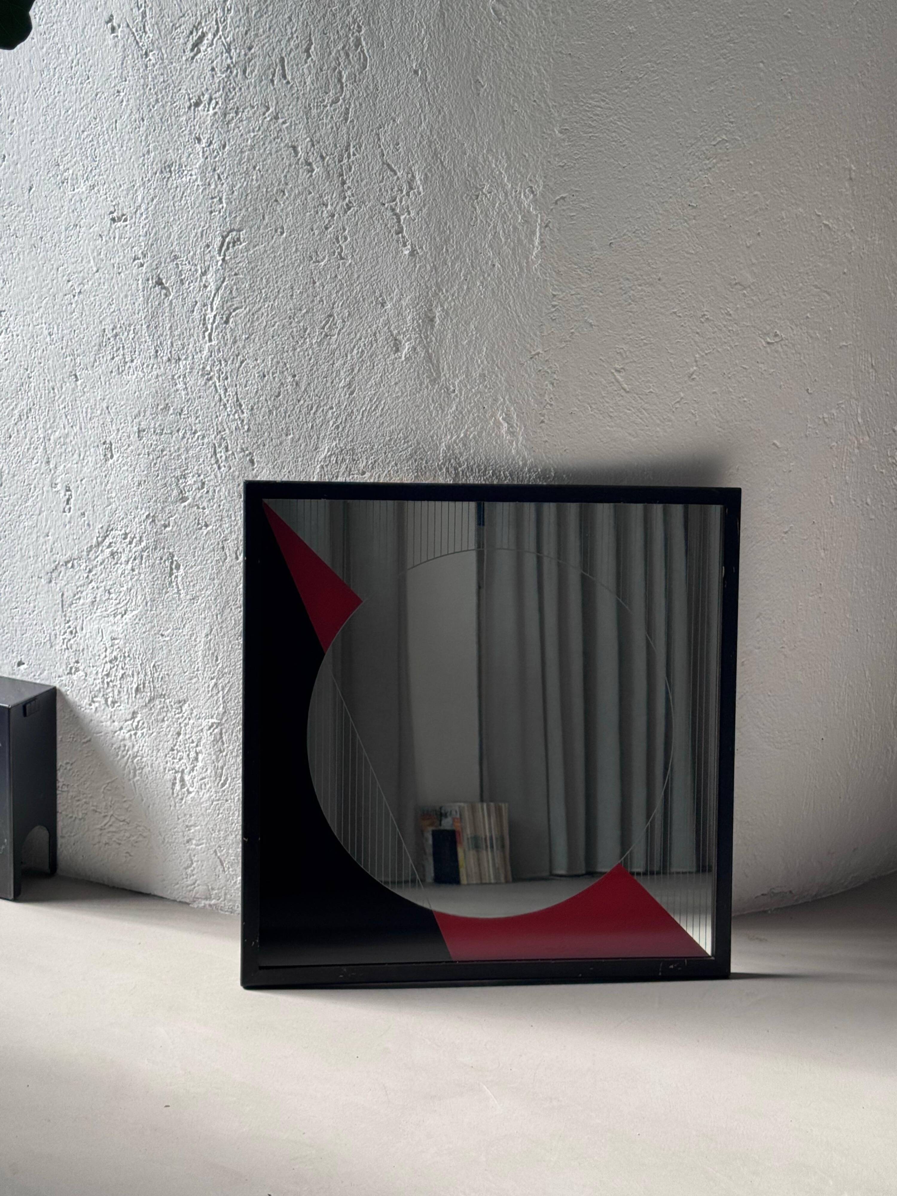 Eugenio Carmi Art Mirror 1970's Italian Decorative