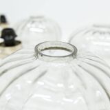 See Delmas chandelier, 5 branches, black and gold, transparent glass, 1960