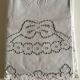 Sheet and pillowcases embroidered linen Richelieu old Castle