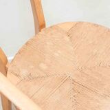 Set of 4 Scandinavian straw chairs