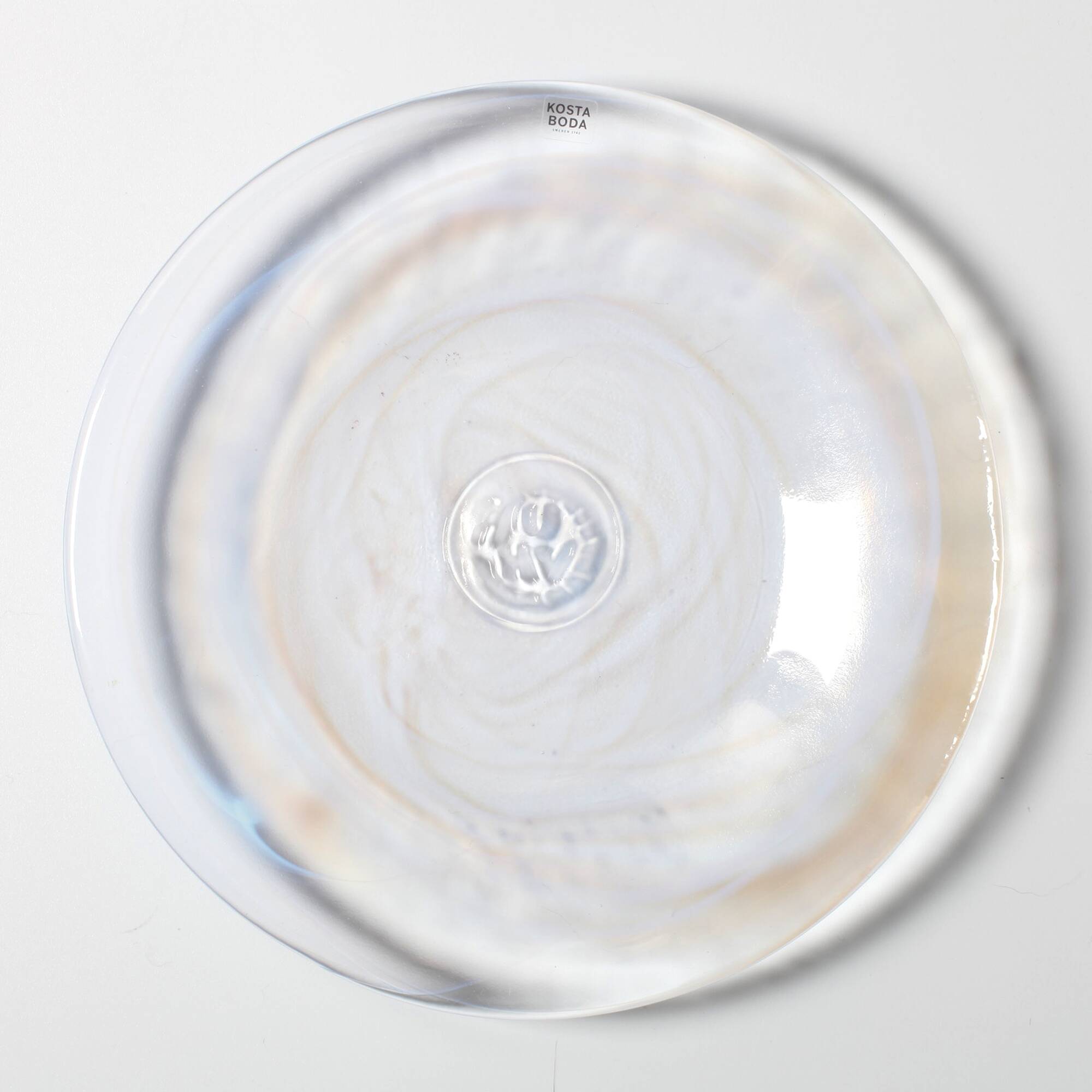 Set of 4 Kosta Boda 'Mine' Glass Dessert Plates by Ulrica Hydman Vallien