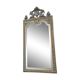 mirror in gray and gold patinated wood with loves