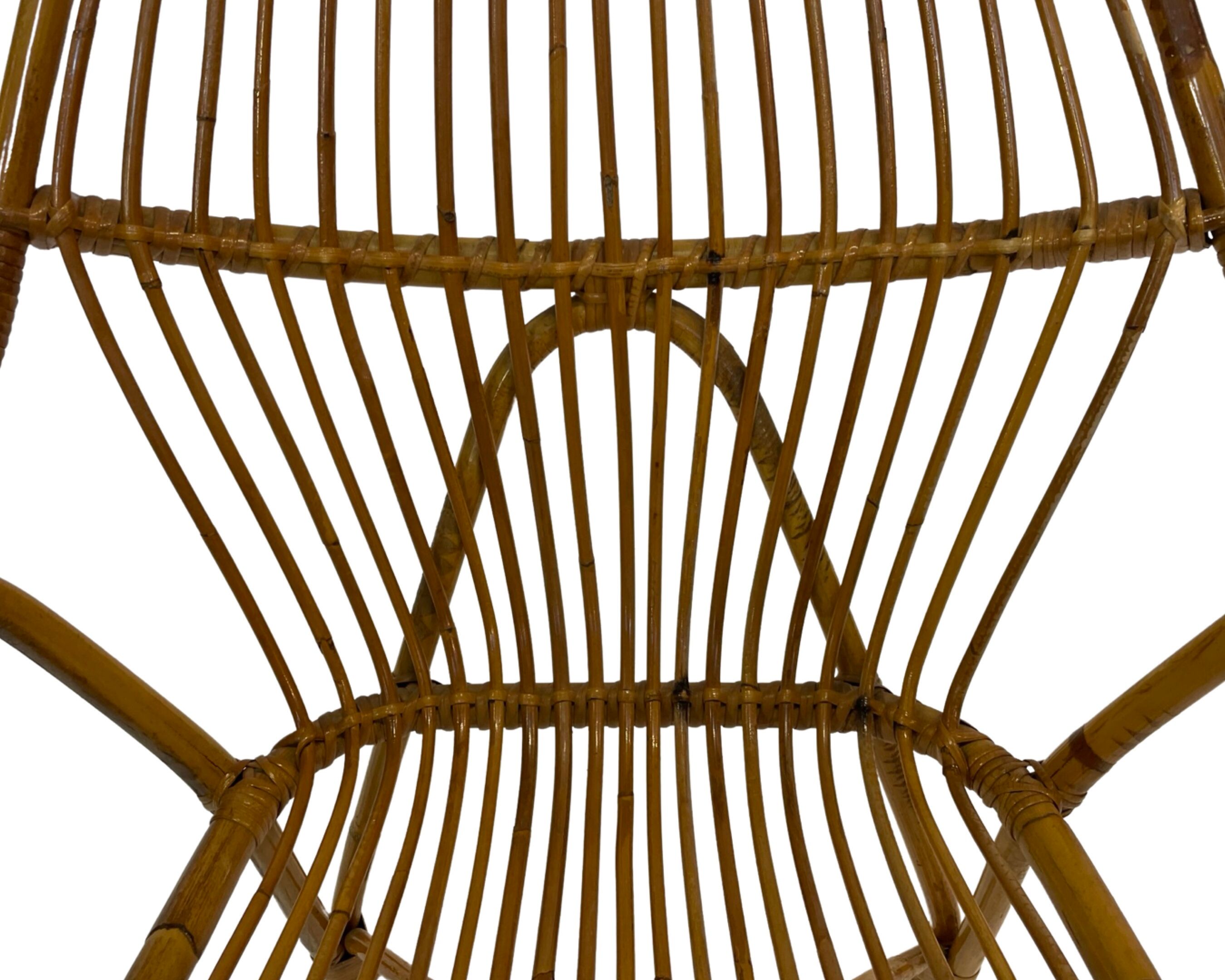Rattan easy chair by Dirk van Sliedregt Rohe Noordwolde 1960 in the Netherlands