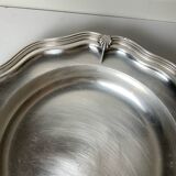 Round silver metal dish