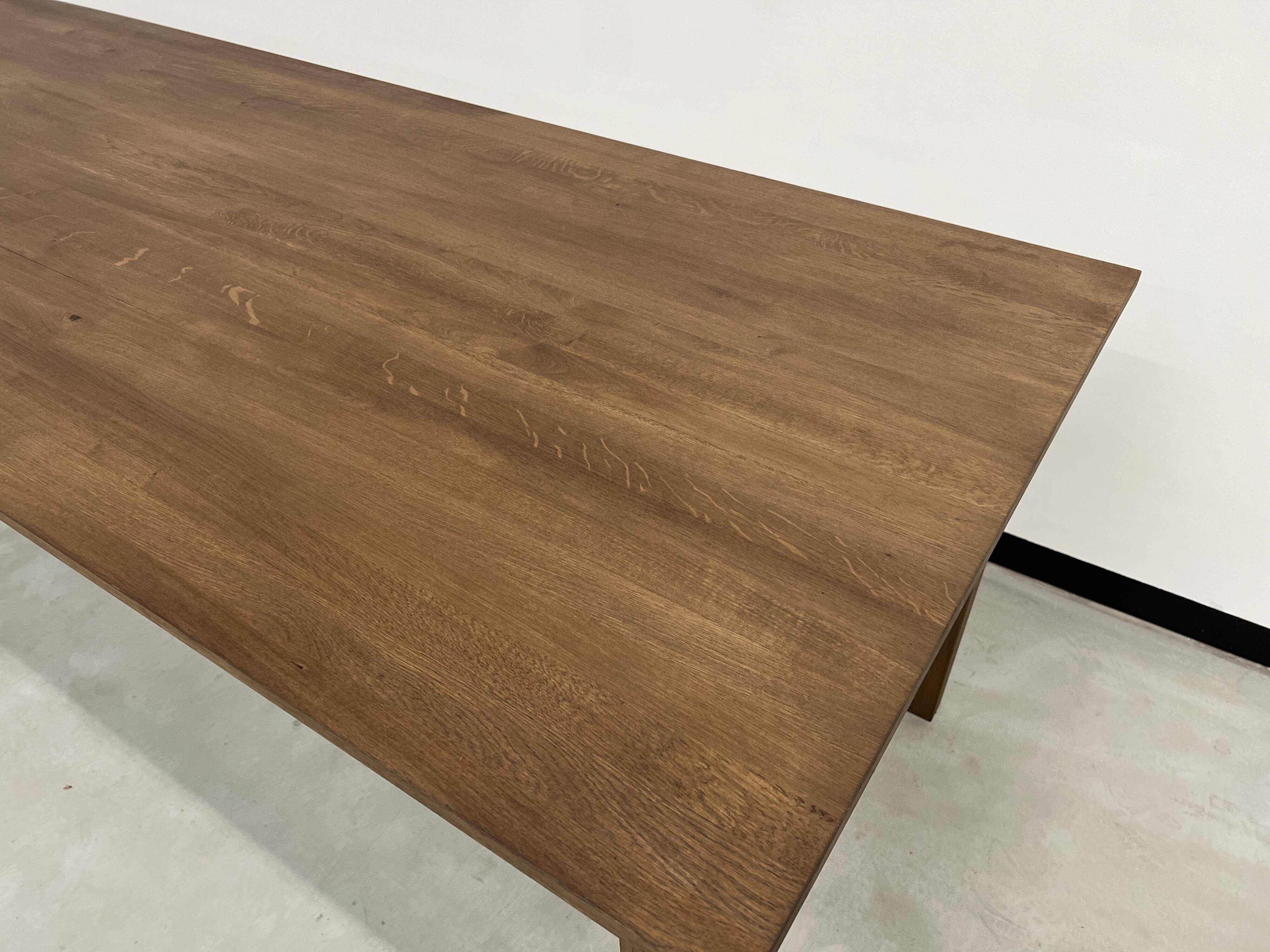 "Dark Brown" farmhouse table in solid oak, 300 x 90 cm