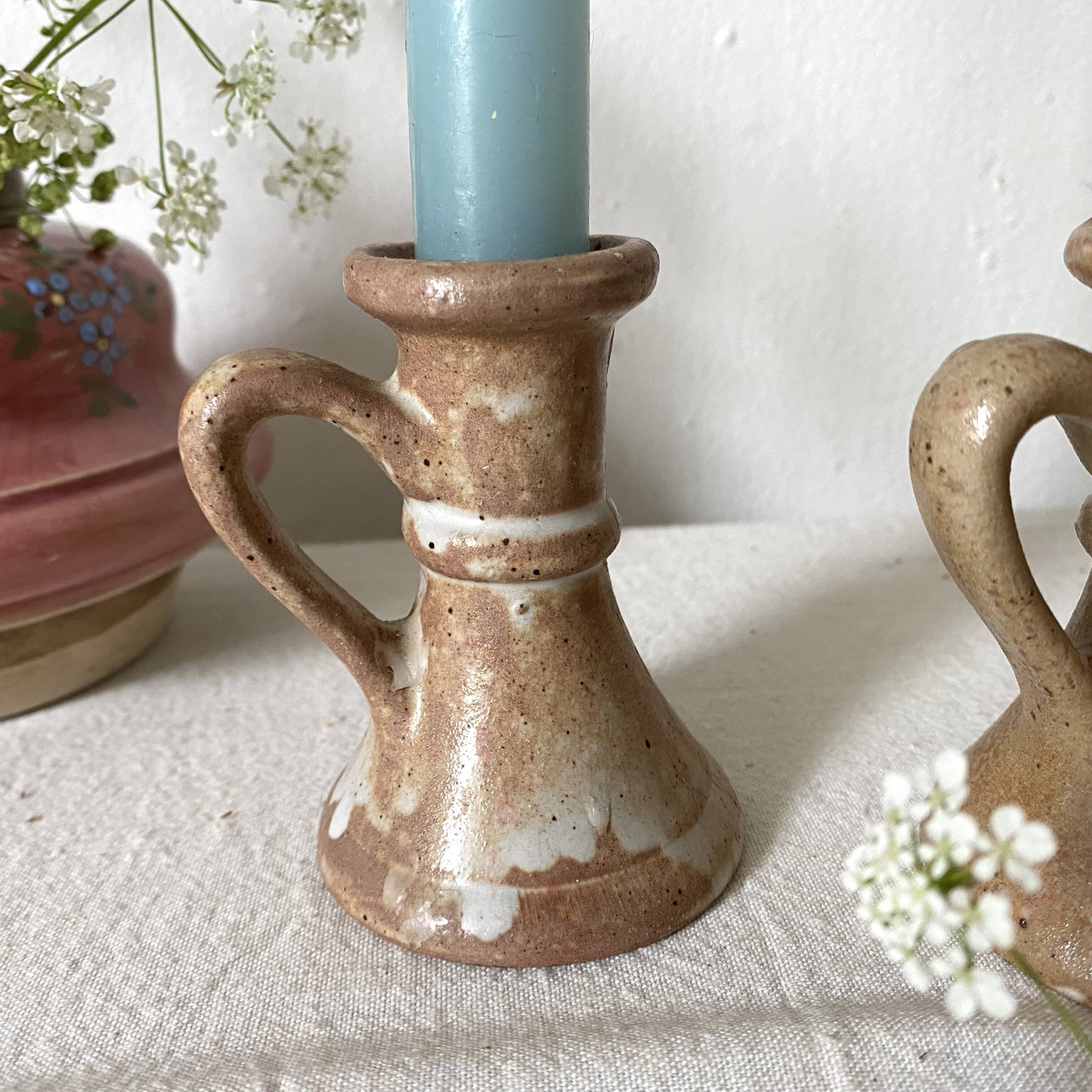 Stoneware candle holders
