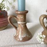 2 bougeoirs en grès