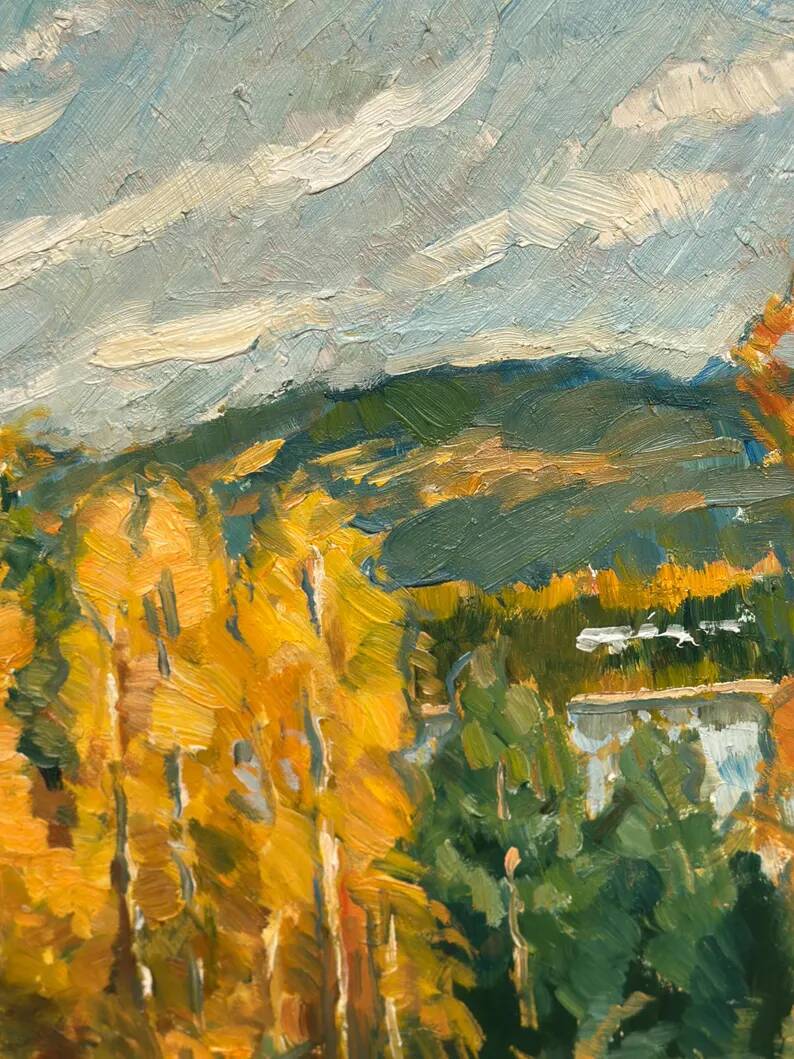 Original Swedish Oil on Panel – "Autumn Landscape" – Dated 1978 – Framed Period Piece – 50 × 42 cm (19.7" × 16.5")