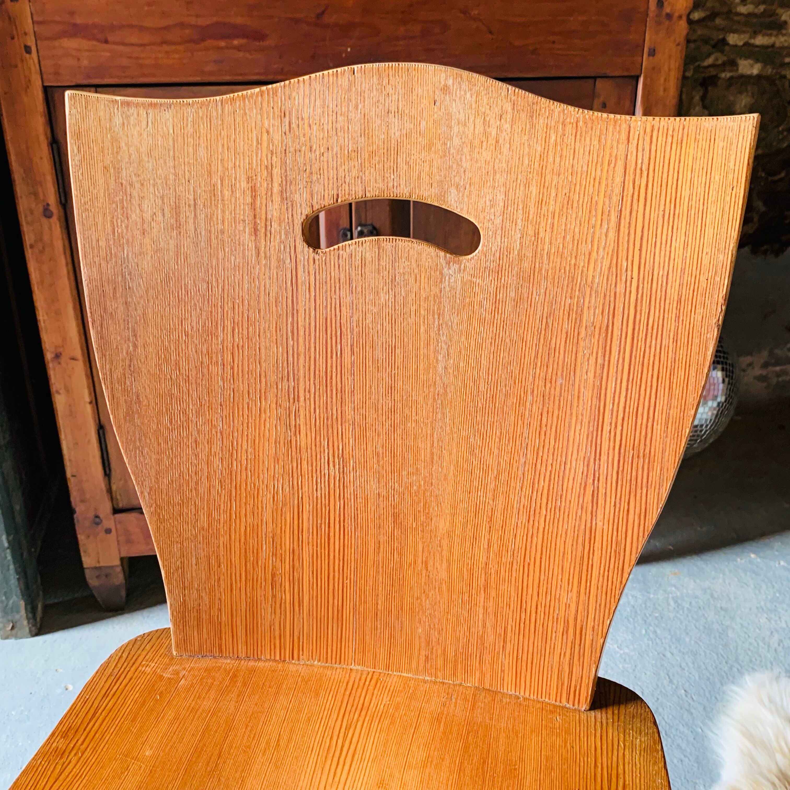 Paire de chaise bois blond  - 1960's