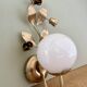 Vintage wall lamp in gold metal and white opaline