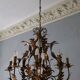 Large mid centuery gilt tole eight-light chandelier by Hans Kögl, 1960s
