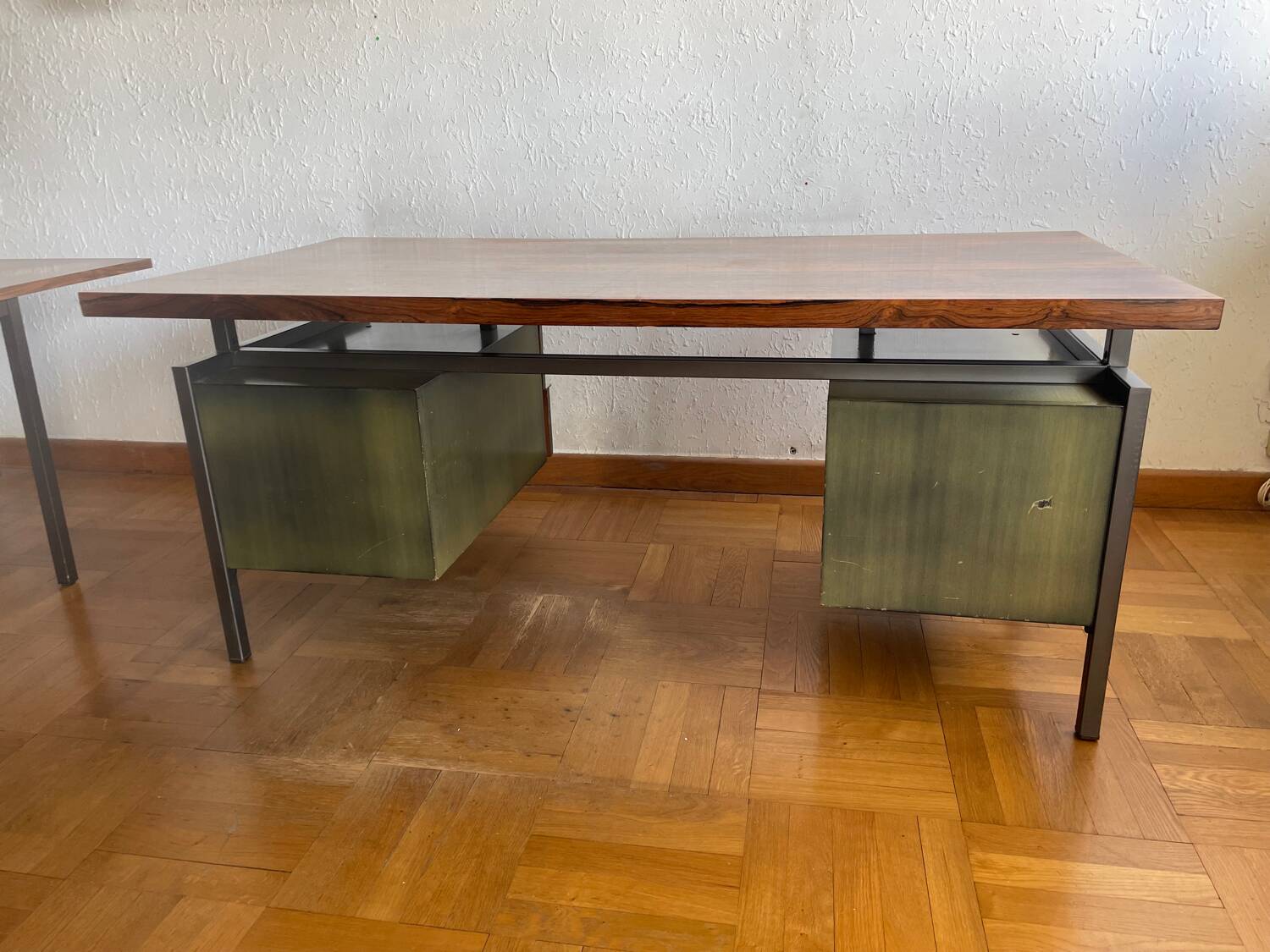 Bureau en palissandre et metal