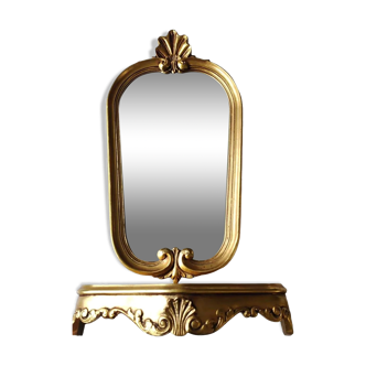 Mirror set and console in baroque/Louis XV style, gilded with gold leaf