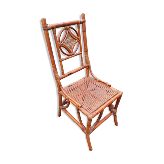 Chaise en rotin bambou cannage tressé en très bon état