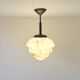 Art Deco pendant lamp with marbled glass shade