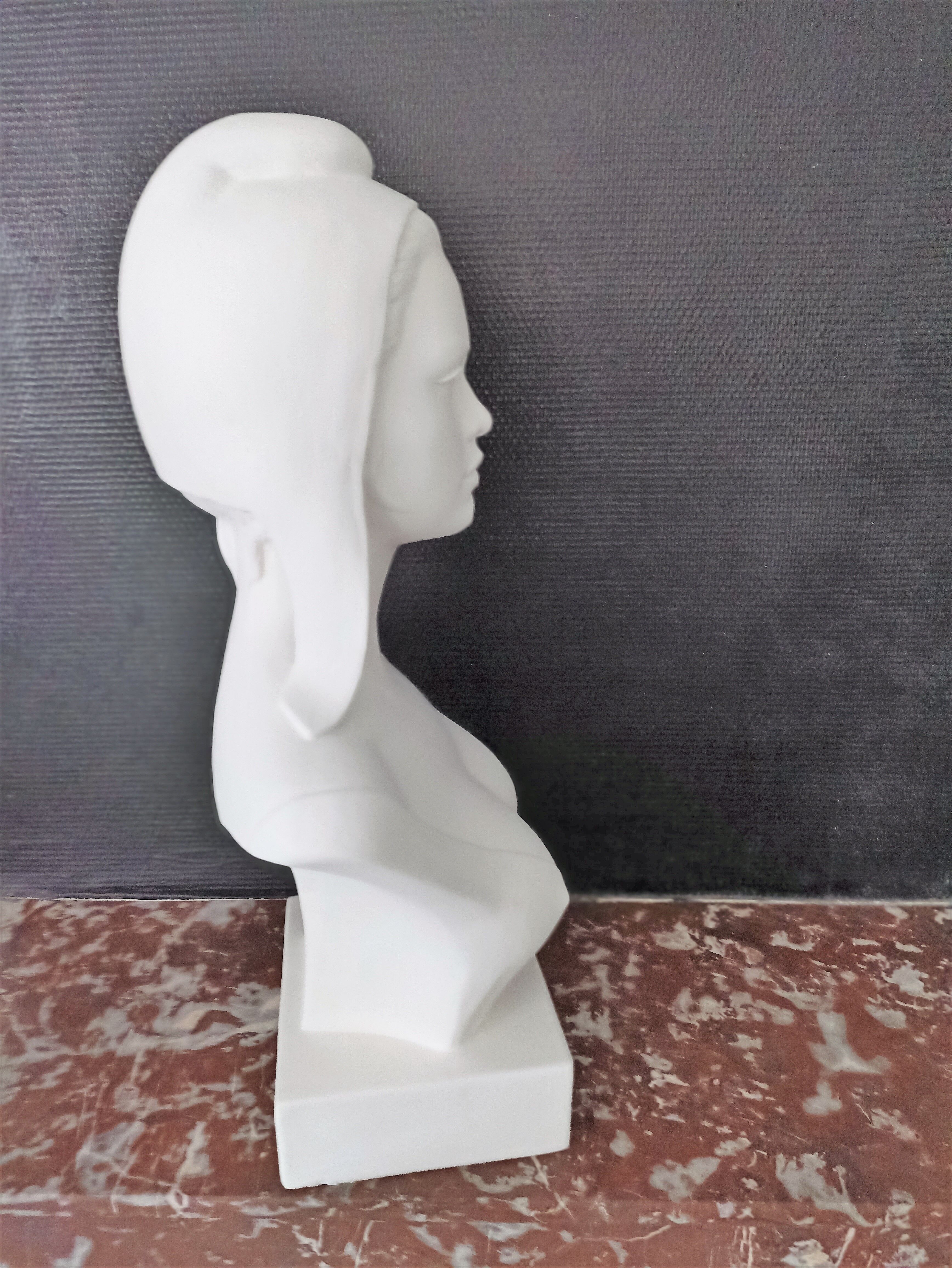 Large bust Marianne H:64cm B. Bardot in plaster