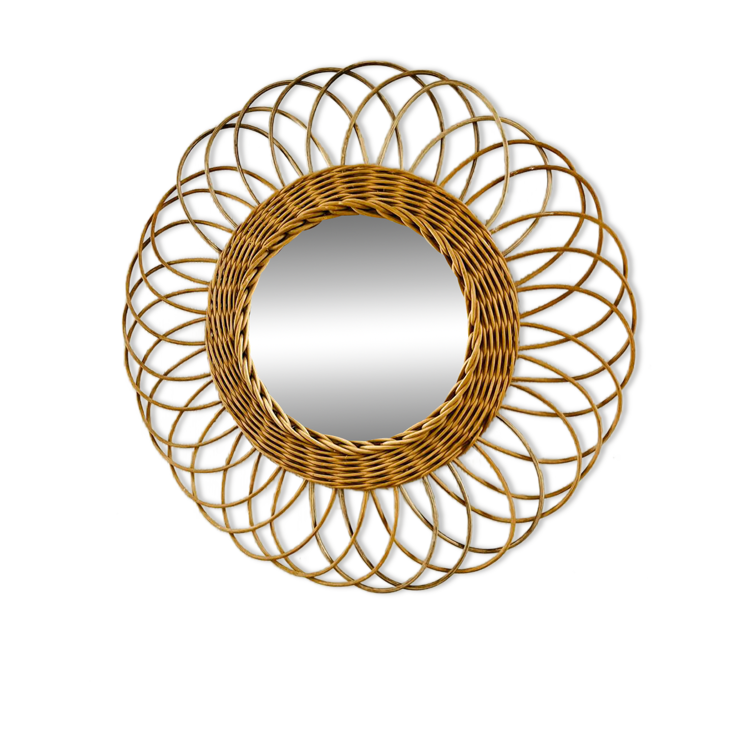Rattan mirror