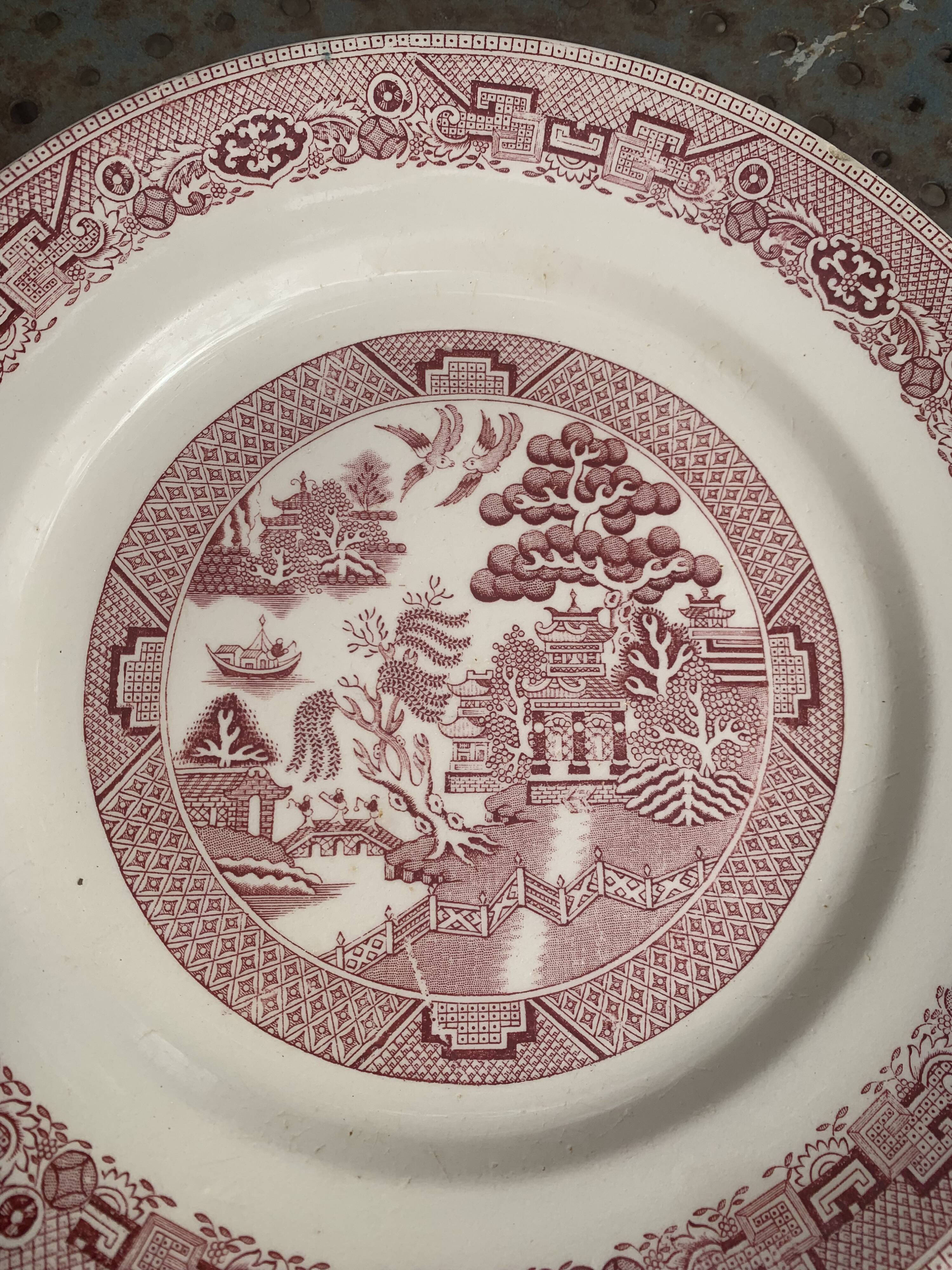 Iron earth cake dish, willow, hamage moulin des loups, north, old