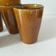 5 vintage caramel glazed stoneware cups, 70s crafts