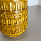 Set of two pottery fat lava vases "ochre" by scheurich, germany, 1970s