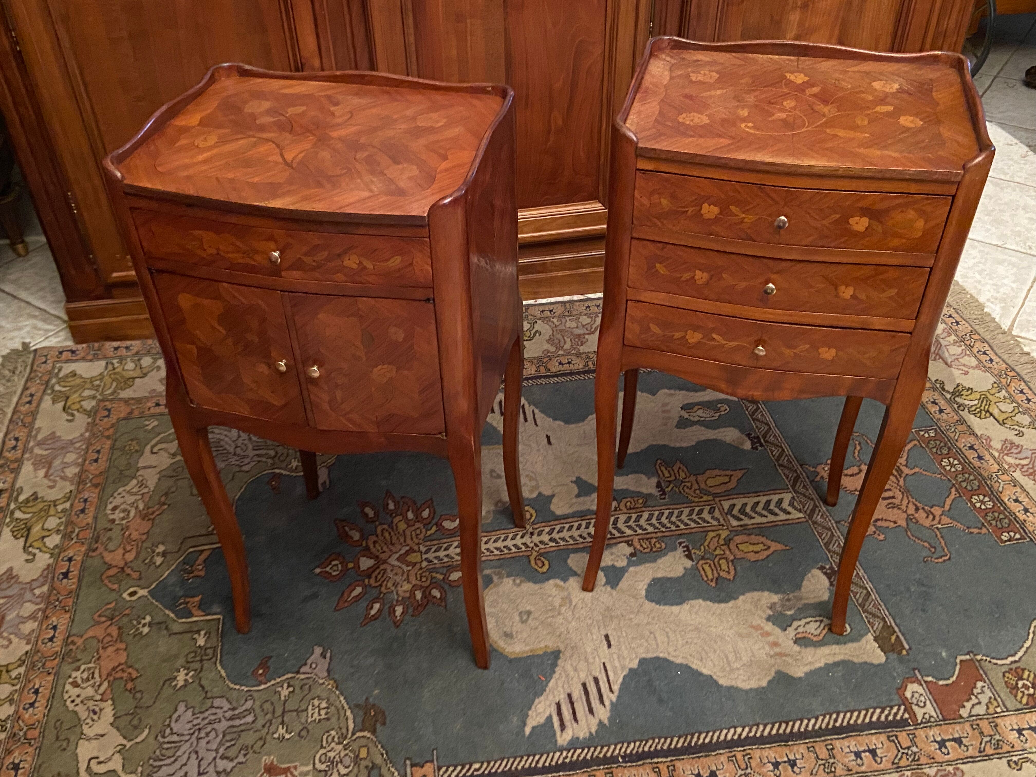 Pair of bedside tables Louis XV style