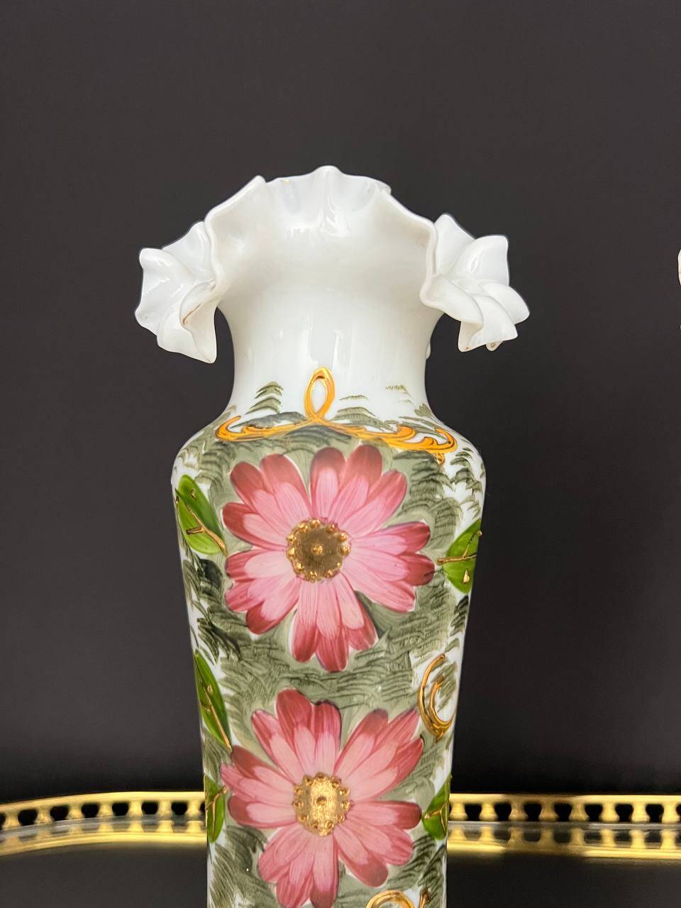 Pair of Bristol vases in painted opaline