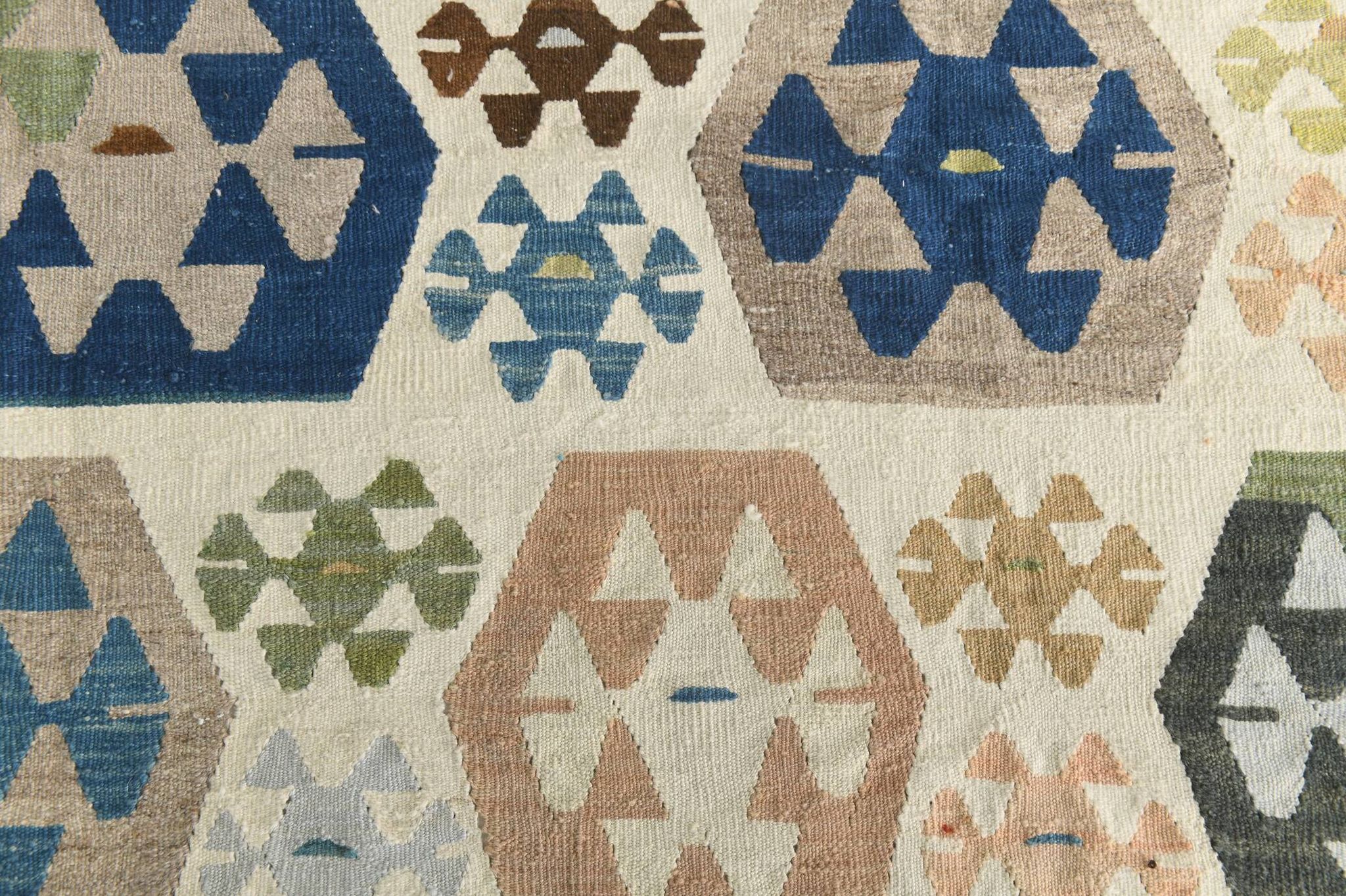 9x11 Geomtric Rare Style Luxury Kilim Rug, Large Area Vintage Kilim Rug