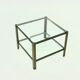 Two Tier glass and Solid Cast Brass Side Table 1970s