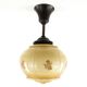 Art Deco ceiling lamp, double-layered glass, ebonite, Germany, 1930s