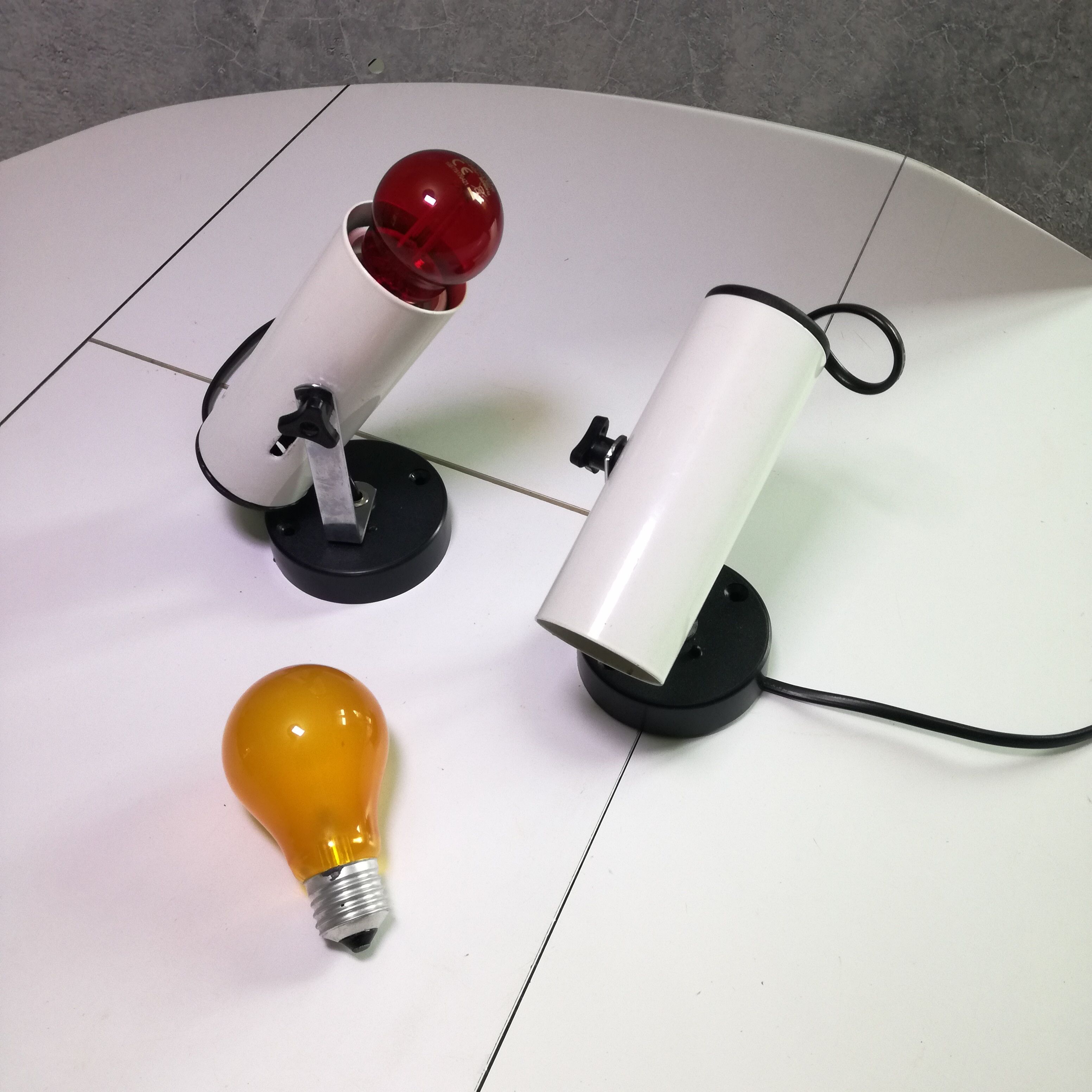 Pair of adjustable wall projectors 1970