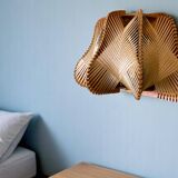 Pair rustic wooden wall sconce lights