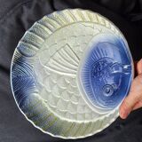 5 assiettes barbotine poissons coquillages Sarreguemines vintage