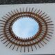 Sun mirror of the 50s in rattan