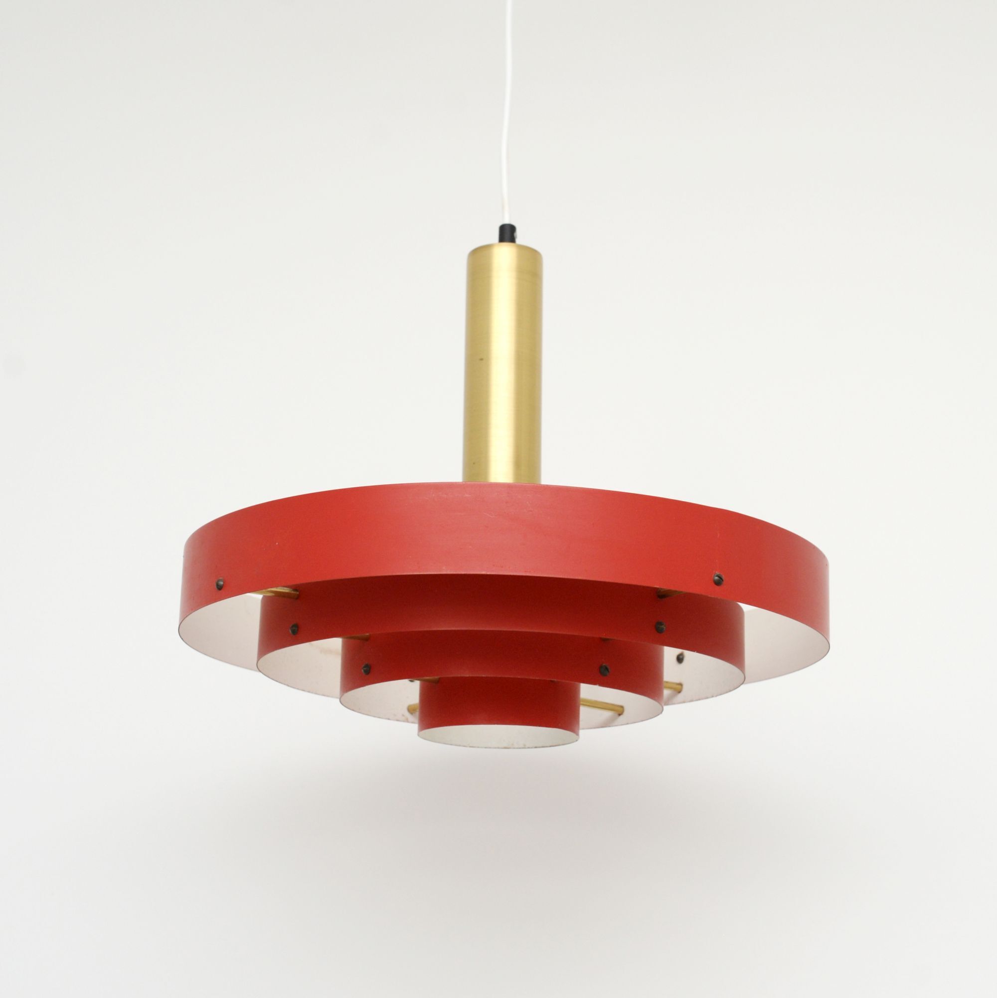 Red Scandinavian lamp, Denmark 1960s