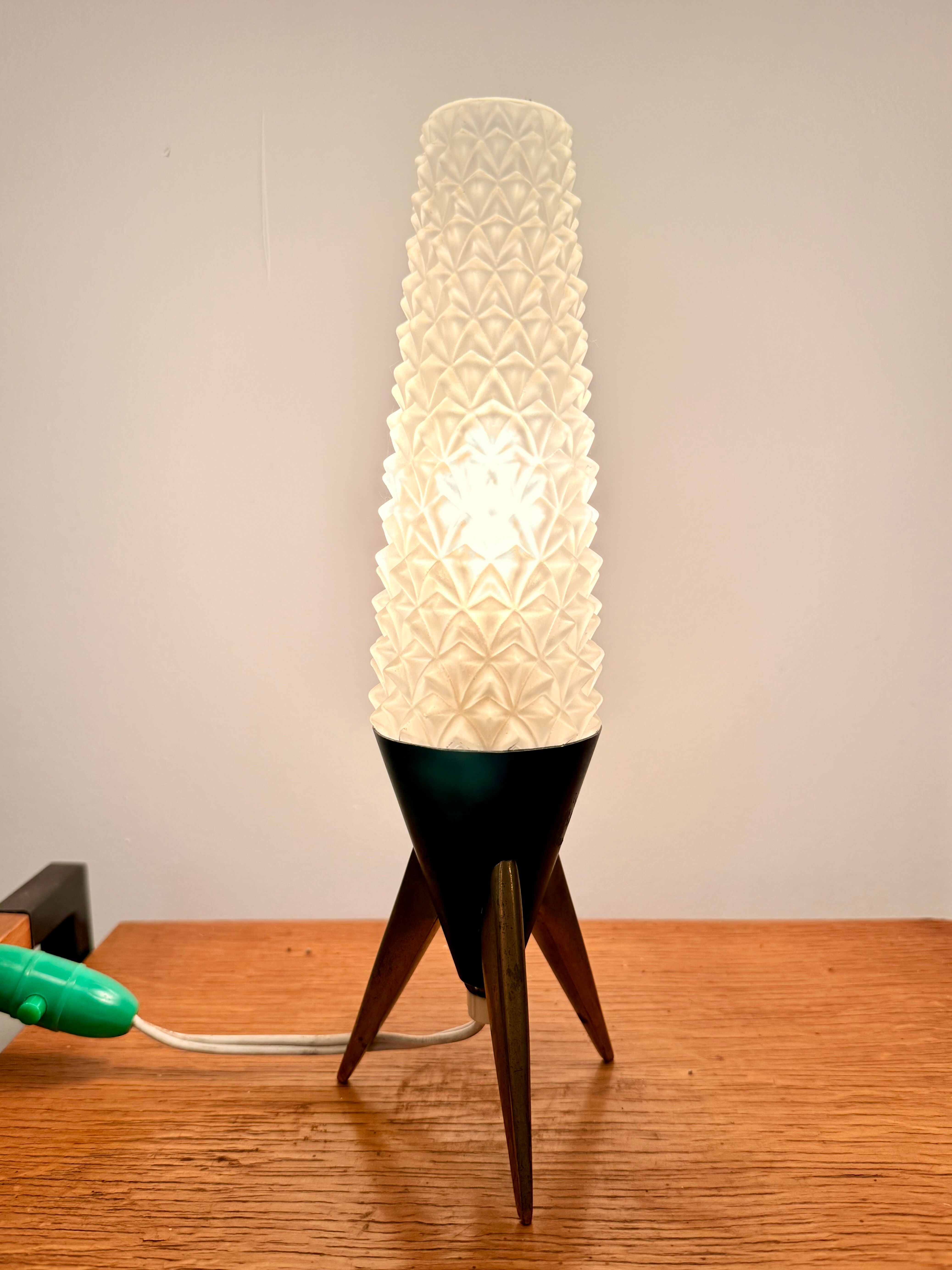 Lampe fusée vintage tripode Space Age