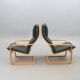 Noboru Nakamura for IKEA — “Points” Armchairs (Pair) — Birch & Leather