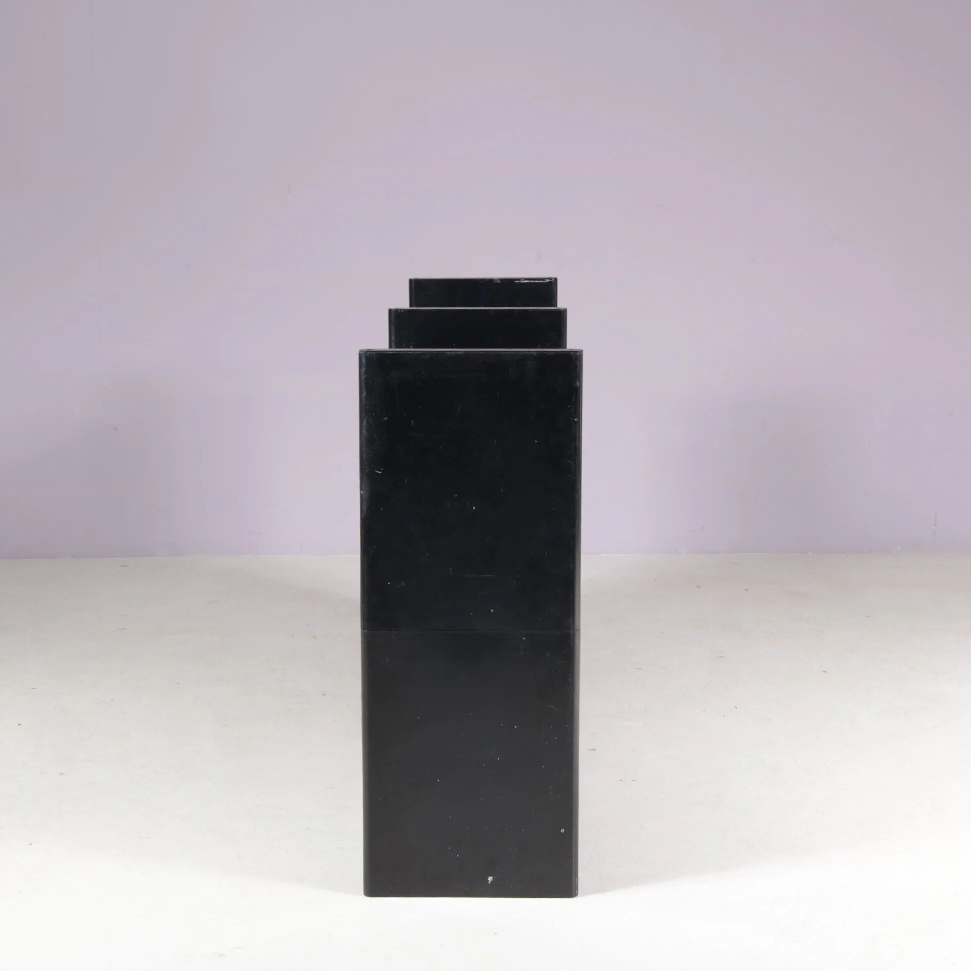 1970s low black plastic cabinet model Multiplo Harvey Guzzini Italy for Kastilia