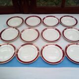 12 Rubis / Digoin dessert plates
