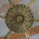 Art nouveau brass and glass chandelier