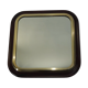 Square mirror mahogany and brass / vintage 60x60cm