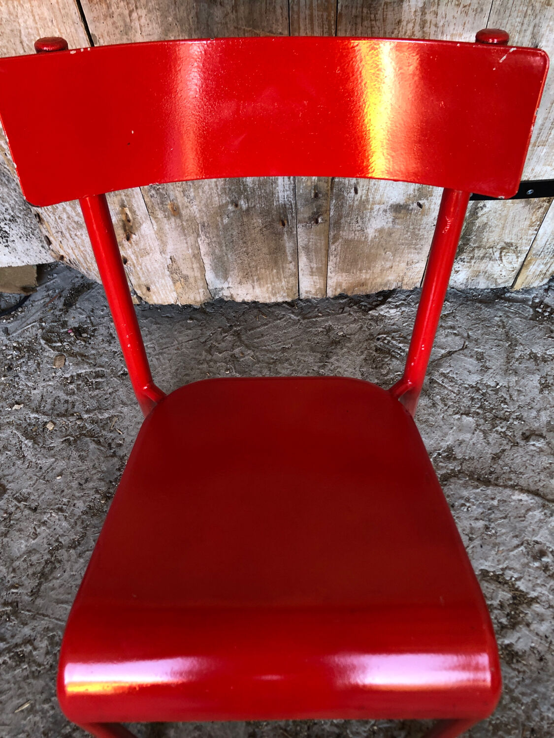 Metal red vintage chair